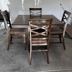 Dining Room Table With Wine Cabinet And Four Chairs