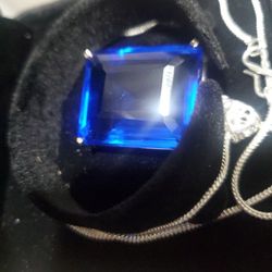 Certified Blue Sapphire Pendant Impressive Size 96.5 Ct