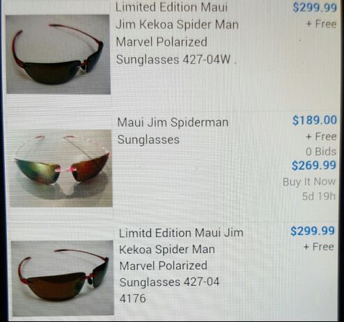 RARE Limited Edition Maui Jim Kekoa Spiderman polarized sunglasses for Sale in Eagle Rock VA OfferUp