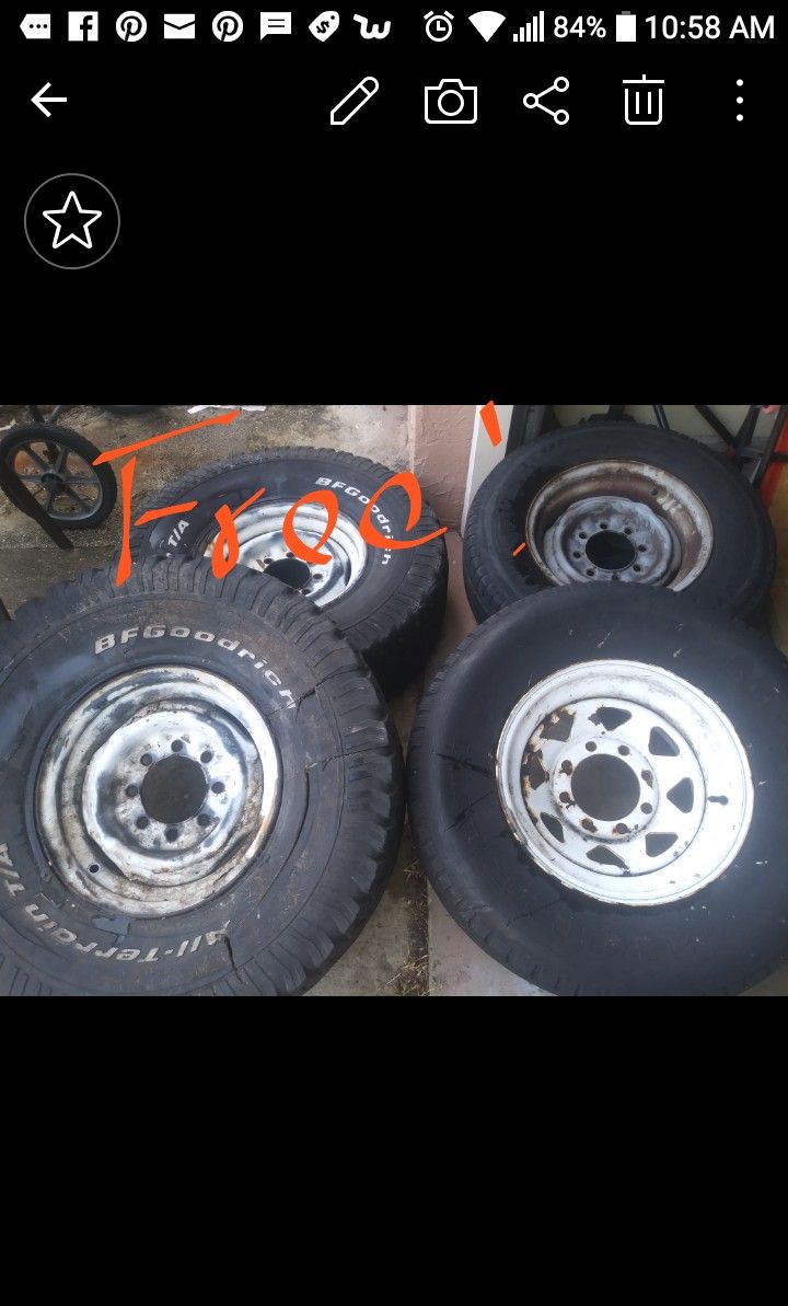 Free Ford 8lug. 16"x6.5 rims. If You See This Ad, It's Still Available