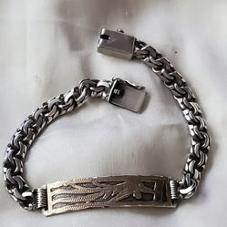 925 Jade Vintage Rare Bracelet - 7.7"-8"