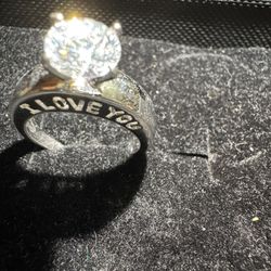 Moissanite Silver Ring Ct 1 “7”