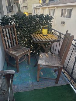 Pair of solid oak chairs