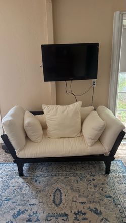 White and Black Love Seat