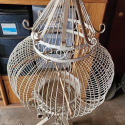 White Metal Bird Cage