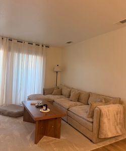 Modular Chenille Sectional Sofa with Ottoman