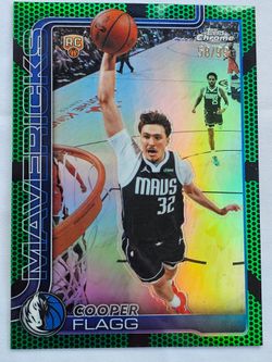 Cooper Flagg Topps Chrome RC Green Refractor 58/99