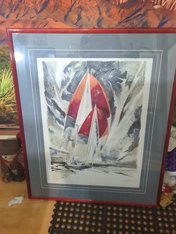Limited edition lithograph Sailboat