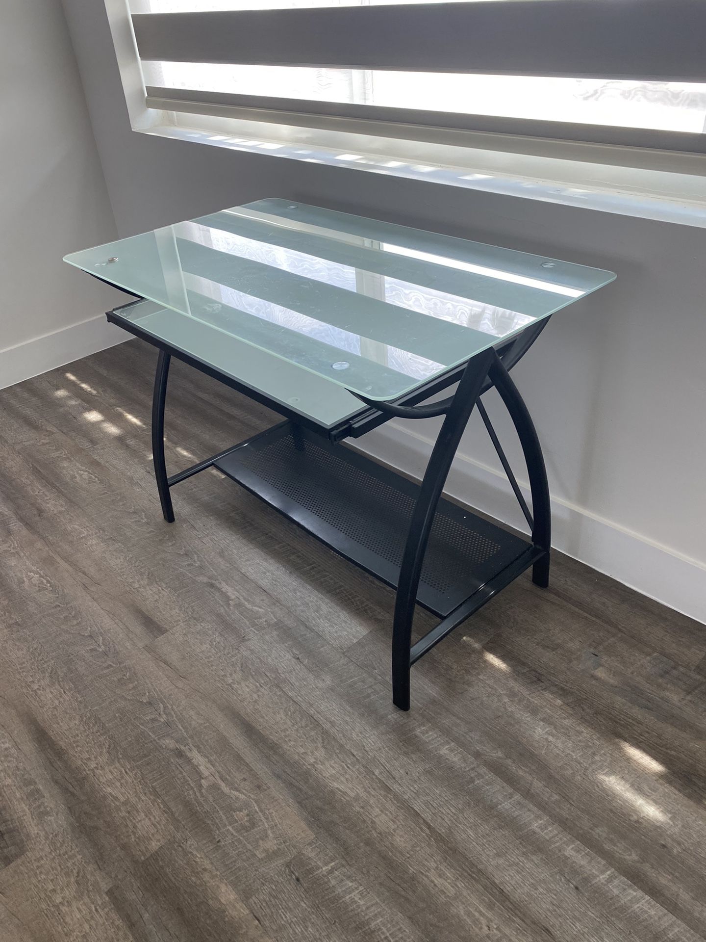 Realspace® Vista 48"W Glass Computer Desk, Black