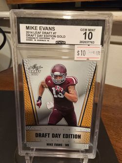 Mike Evans 2014 Leaf Draft Gold CCG Gem Mint 10