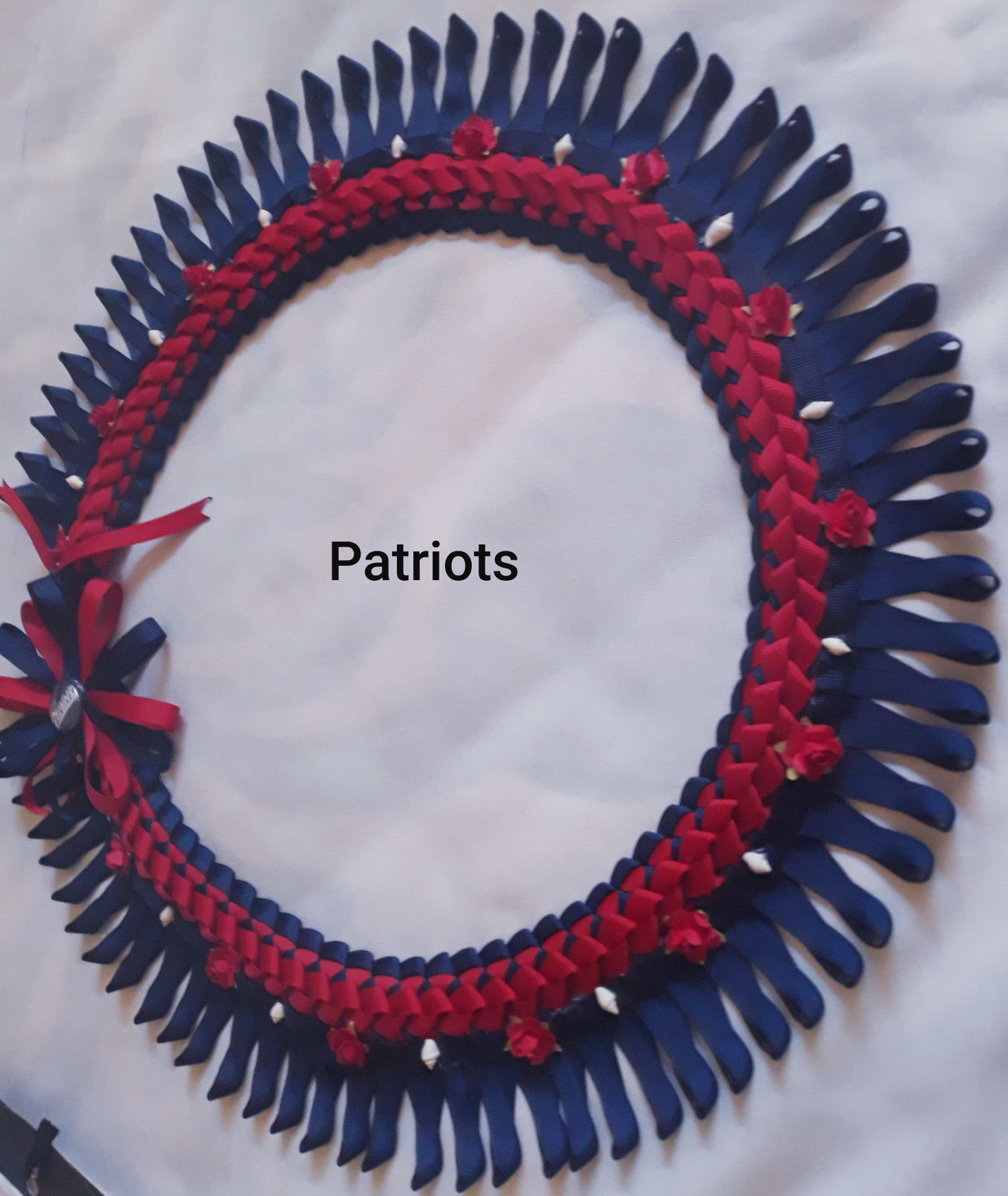 $25 NFL Patriots Elegant Ribbon Lei