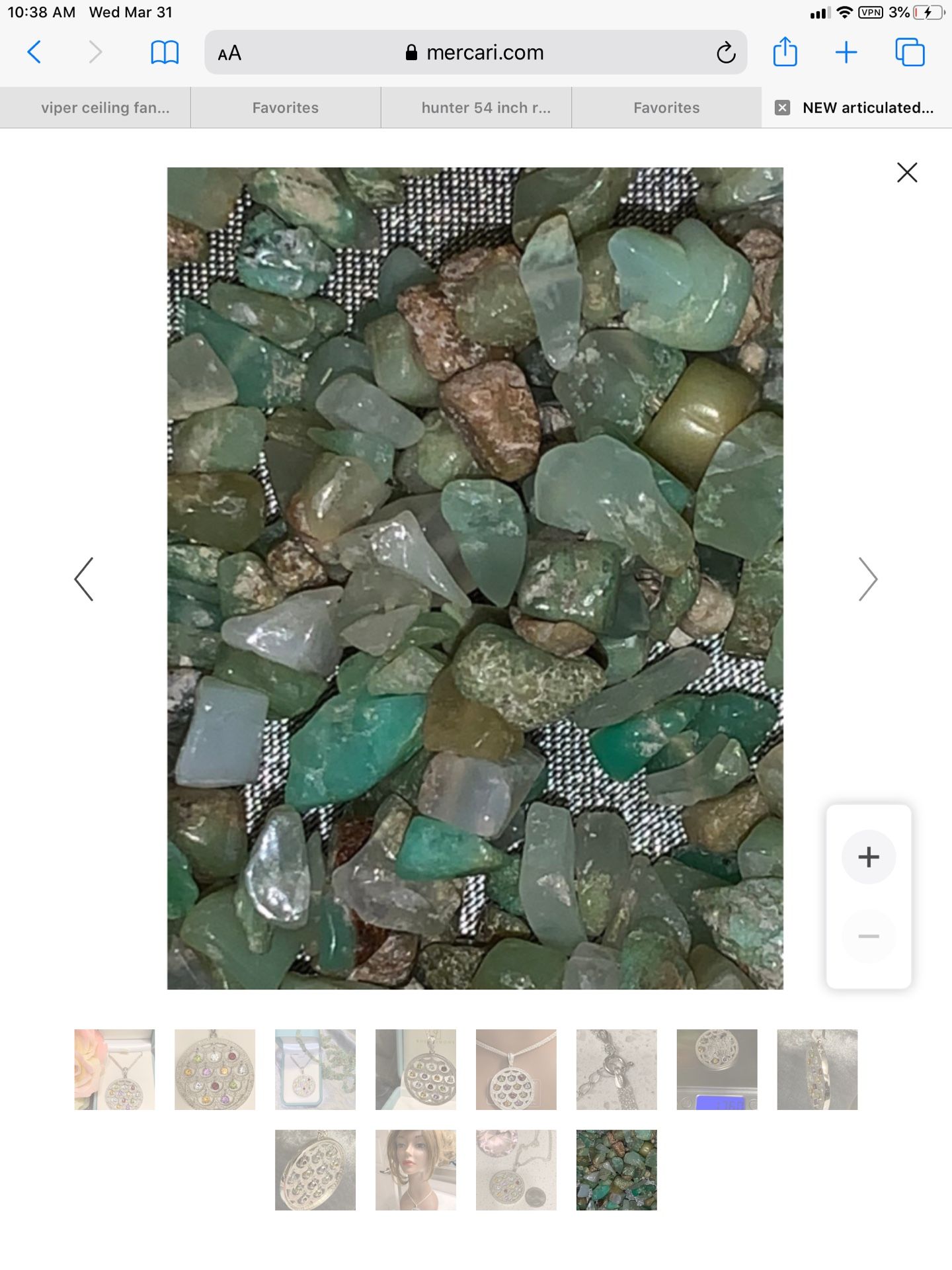 designer rare find ! articulated GEMSTONES ~ Pave set DIAMONDS medallion / slide NOS