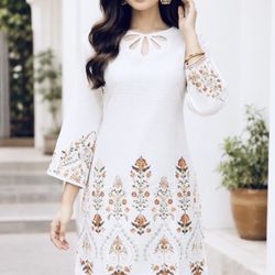 Bollywood Bin sadiq Brand Pure Cotton Women , Brand New Stitched Embroidery  Eid Suits 