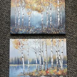 A Set of New Framed Canvas Wall Art (12x16in)