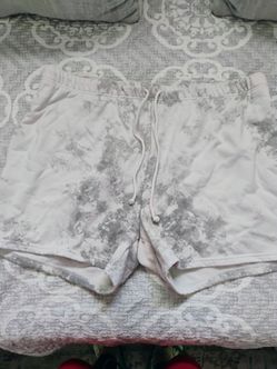 White Gray Tie-Dye Drawstring Shorts 2xl mens