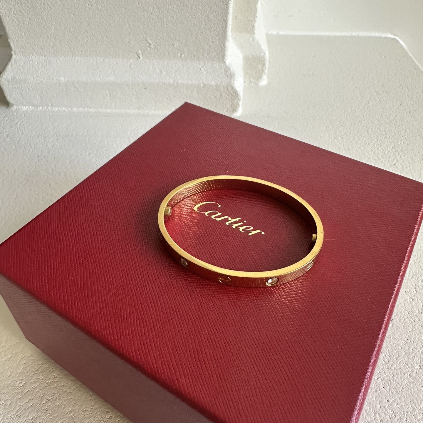 Cartier Love Bracelet 4 Diamonds. Gold. Size 16