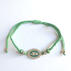 San Judas Pulsera Adjustable String Thread Green Bracelets 