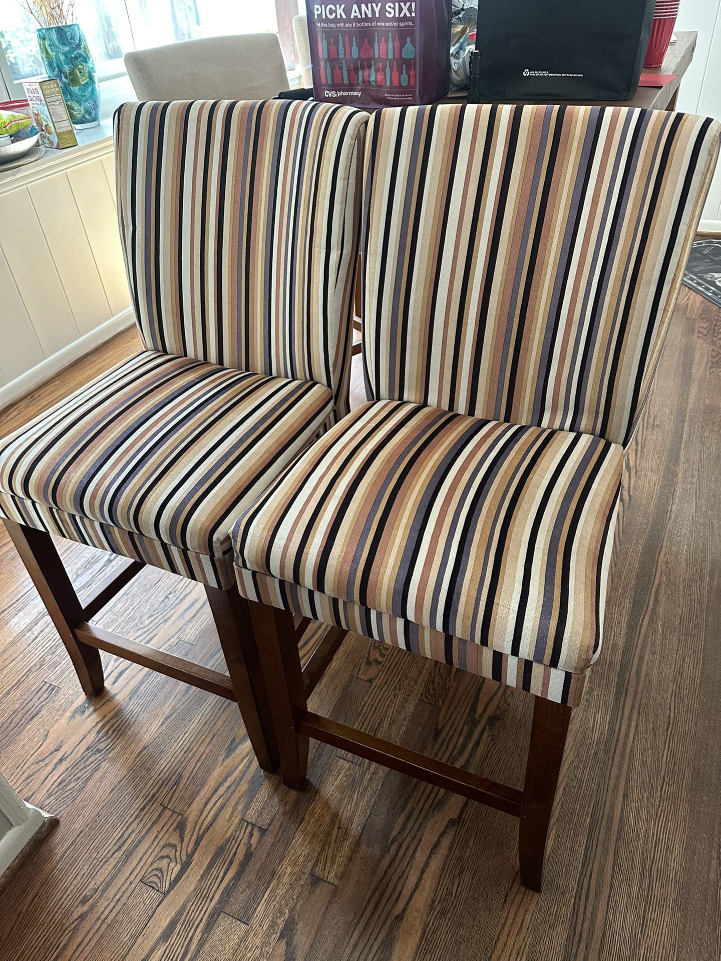 Striped Bar Chairs (Set Of 2)