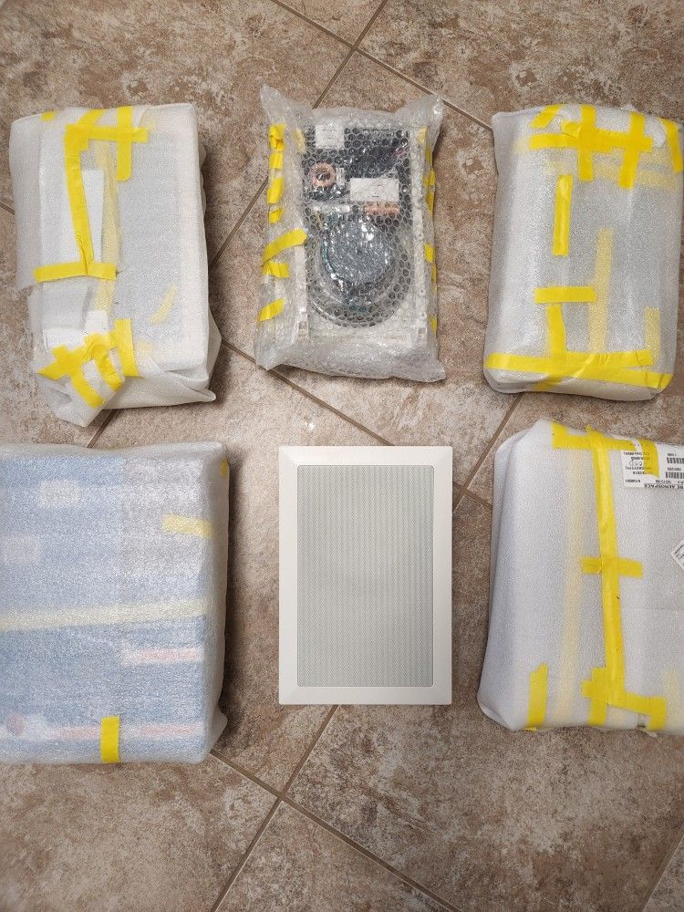 6 In Wall Speakers For New Build Home Or Remodel House Porch Den Surround Sound Luxury