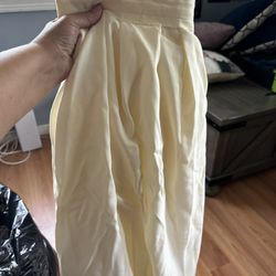 2 Large ivory Table skirts.