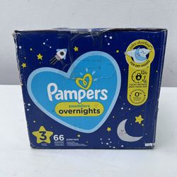 Pampers Swaddlers Overnights Diapers - Size 3, 66 Count, Disposable Baby Diapers, Night Time Skin Protection