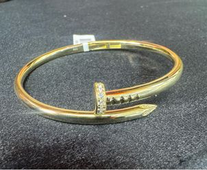 SILVER(925) CZ NAIL BANGLE BRACELET