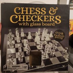 Chess & Checkers with Glass Board