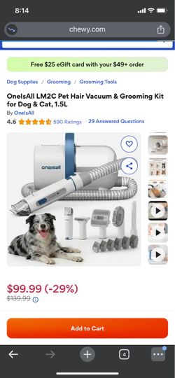 Dog grooming vacuum kit