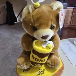 SHALOM HONEY POT TEDDY BEAR NWT