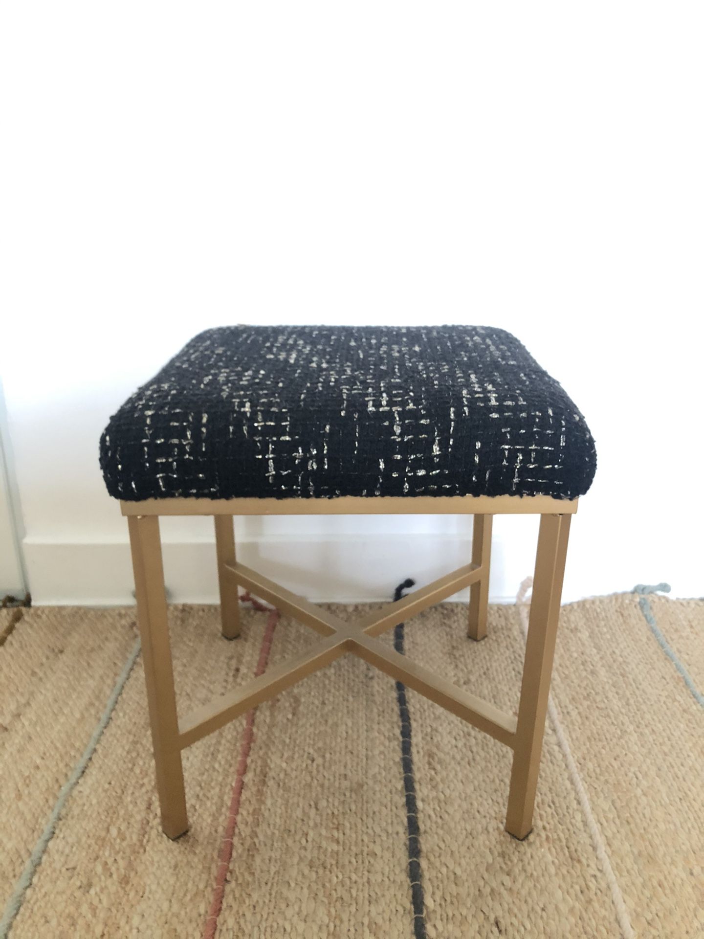 Gold and black Ottoman/Stool