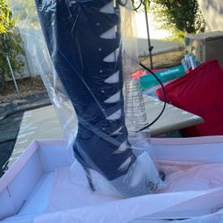 Boot Thigh High Size 9 New Denim 