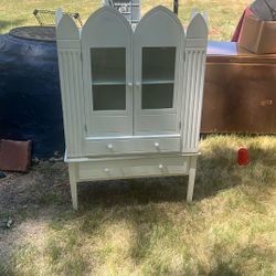 White Antique China Closet