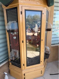 Custom corner bird cage