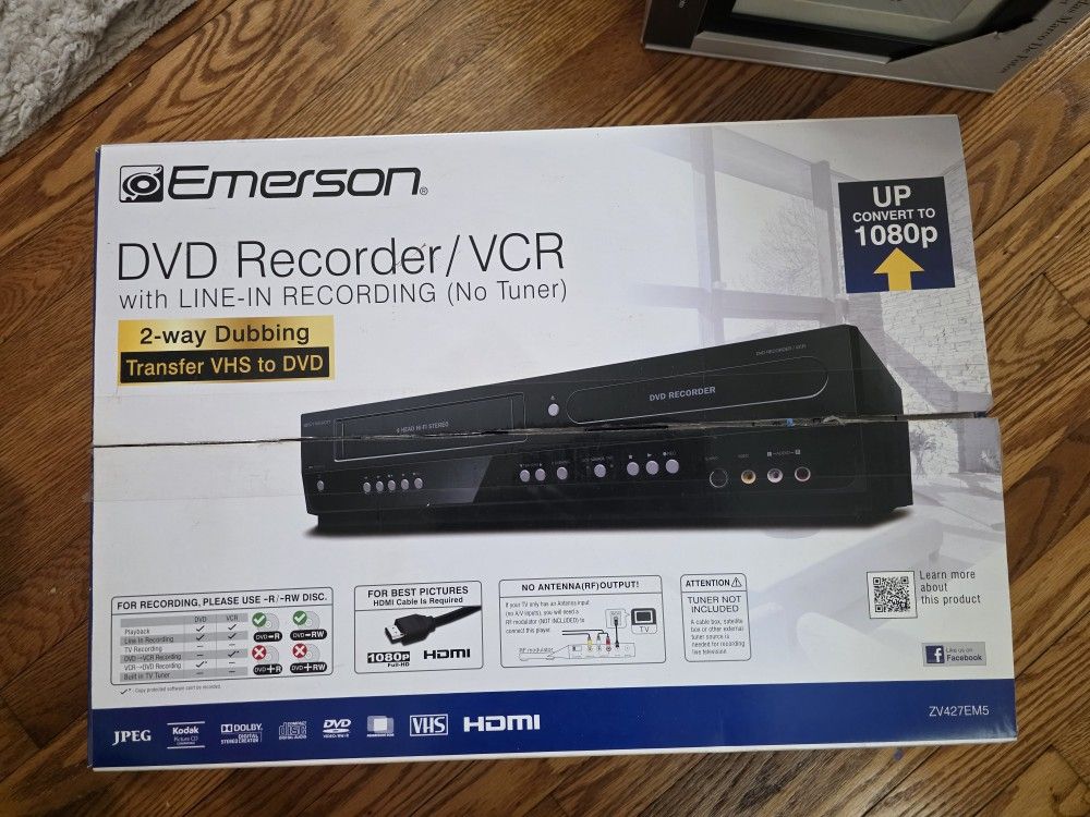 Emerson DVD/VCR Combo DVD Recorder and VCR Player With HDMI