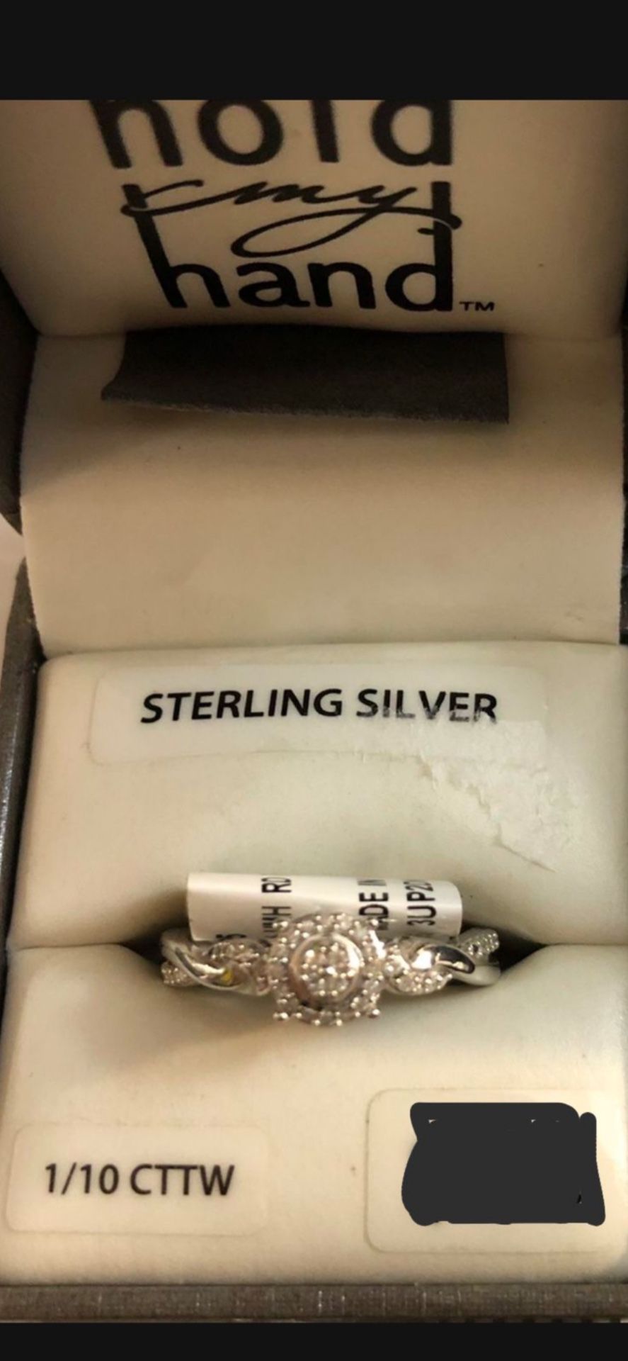 Sterling Silver Diamond Ring Finger Size 7
