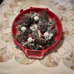 Owl Wreath In Plastic Case