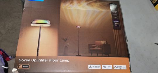 Govee Uplighter Floor Lamp for Living Room, RGBIC Ripple Projector, Floor Lamp for Bedroom, Compatible with SmartThings, Alexa, and Matter