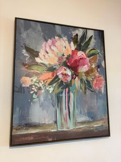 Framed Floral Canvas Wall Art