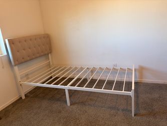 Twin bed frame + twin mattress/sheet
