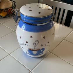Hand Painted Ceramic Coffee Jar