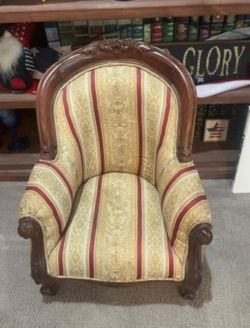 Vintage miniature carved doll chair