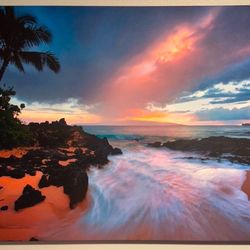 Hawaii Storm near Palm Trees Canvas Picture