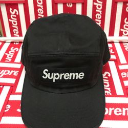 Supreme Washed Chino Twill Camp Cap Hat Black