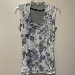 Women’s COLDWATER CREEK polyester, V-Neck, Sleeveless, Print Top… Size-XS/4