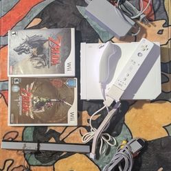 Wii Console With Zelda Games