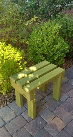 🌱Solid Wood Bench ::: 17"H X 20"W X 12"D (3 Planks) ::: Oregano