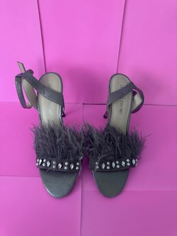Ivanka Trump Feather & Jewel Heeled Sandals