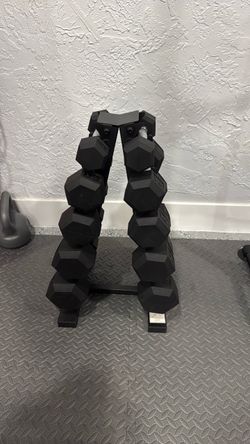 Hex Dumbbell Set with A-Frame Rack