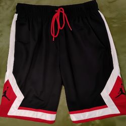 Jordan Basketball Shorts Mens L Black Red White Jumpman 