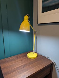 Yellow Adjustable Metal Desk Lamp